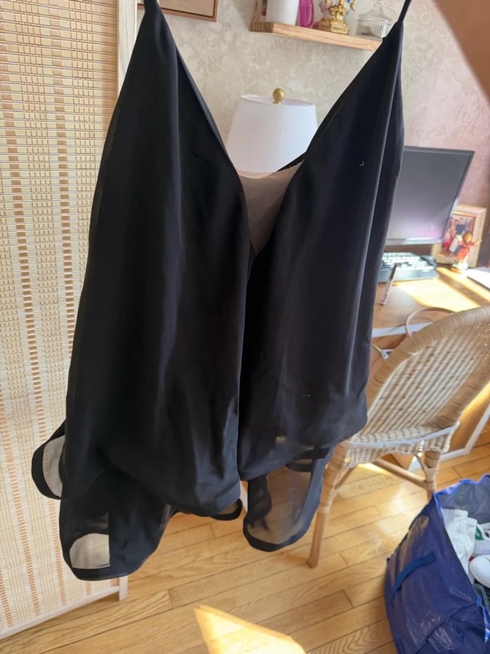 Black Ruffled Mini Dress - Picture 7 of 8